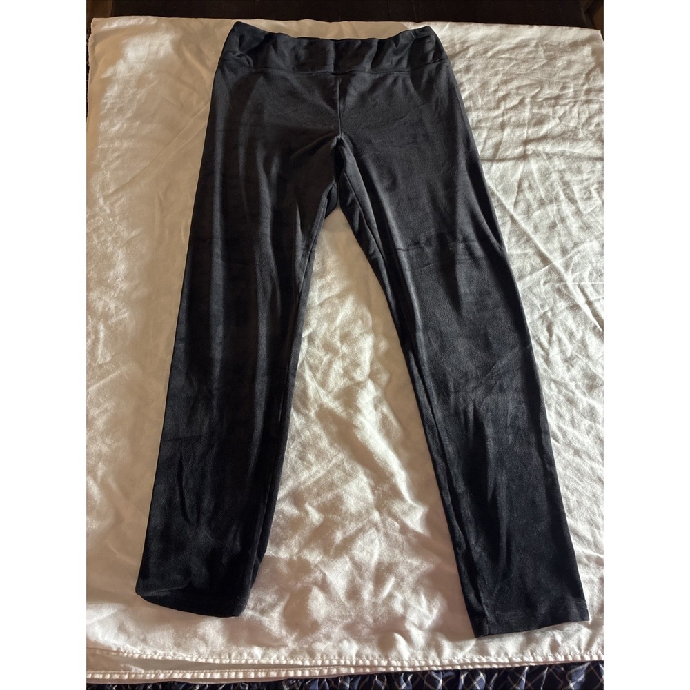 Black Double Plush Velour Leggings Women's Size 15-17